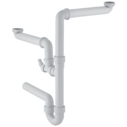 Сифон для раковины Geberit 152.818.11.1, 2 сливных отверстия, d 50 мм